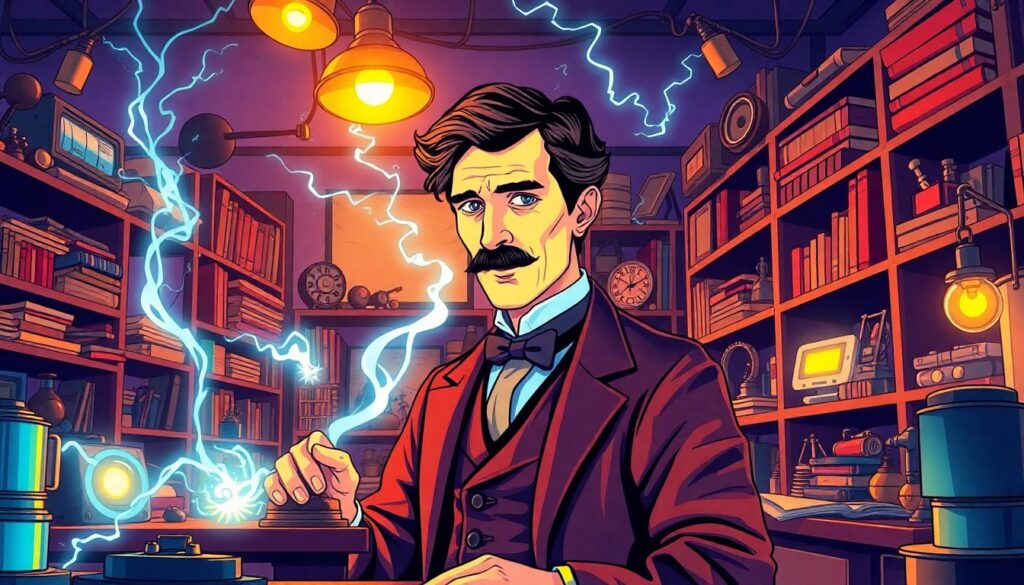nikola-tesla-inventor-laboratory-illustration QI 160